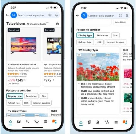 Amazon's AI shoping guides