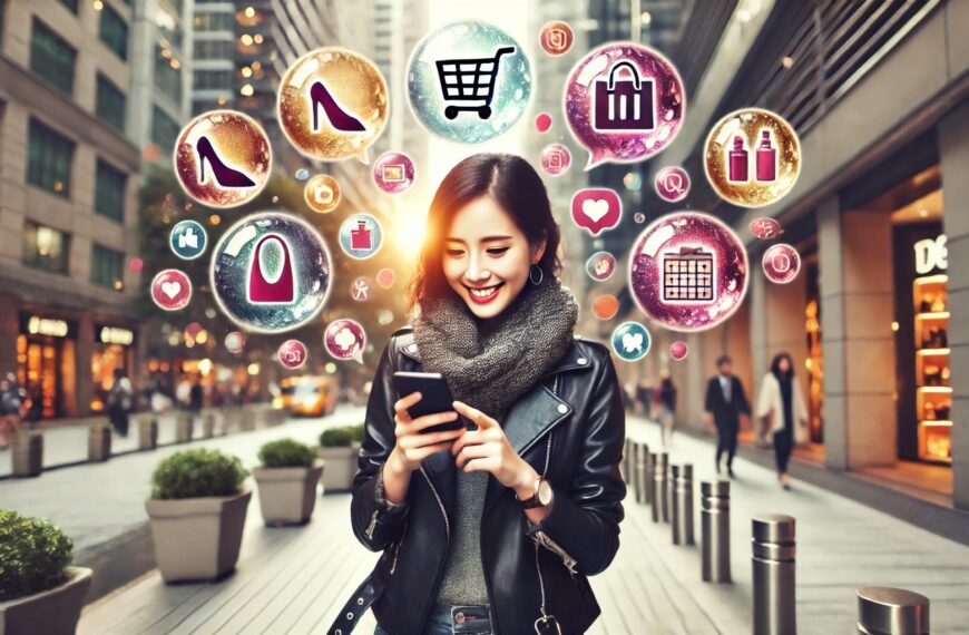 Woman exploring products via social commerce