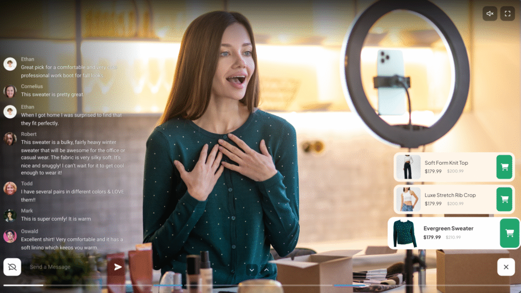 creator using live shopping app